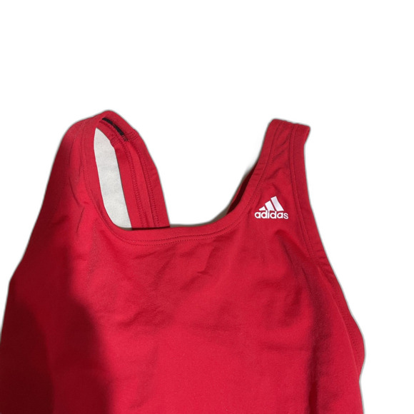 Adidas V-Back Red One-Piece Swimsuit Size 24/1X - Picture 5 of 14